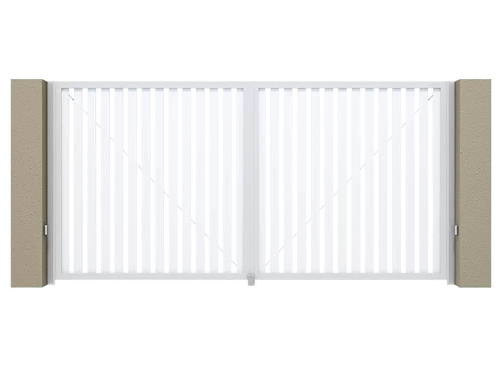 Распашные ворота серии Prestige Алютех вертикальное заполнение